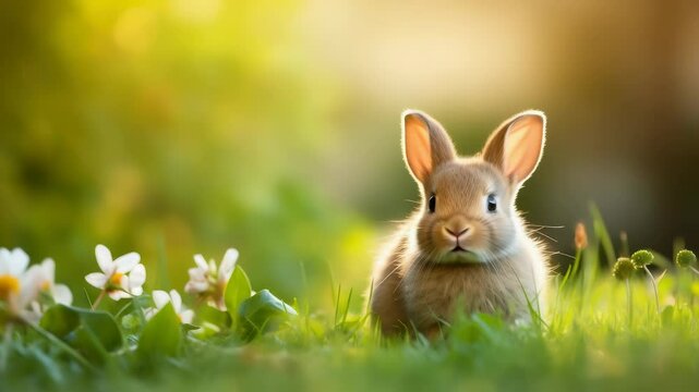cute animal pet rabbit or bunny smiling and laughing isolated with copy space for easter background, rabbit, animal, pet, cute, fur, ear, mammal, background, celebration, generate by AI