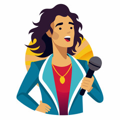 man singing into microphone