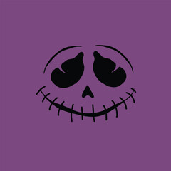 halloween scary face purple background
