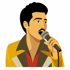 man singing into microphone