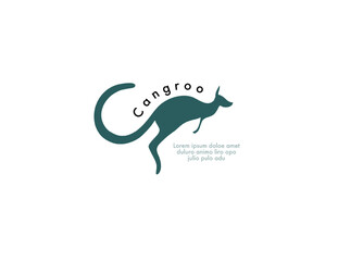 Fototapeta premium Kangaroo Themed Minimal Logo Design for Wildlife and Nature Conservation Campaigns