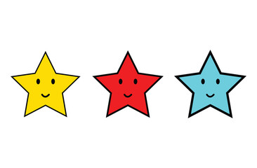 Smile star icon vector. happy star icon vector icon isolated on white background . Vector illustration. Eps file 20.