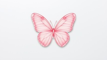 Minimal heart-wing butterfly sticker outlined in soft pastels. Mood: gentle and hopeful