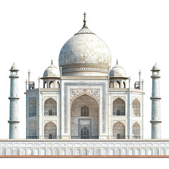 Fototapeta premium Taj Mahal front view isolated on a transparent background PNG