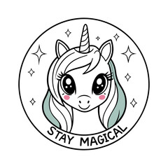 unicorn head with rainbow mane 