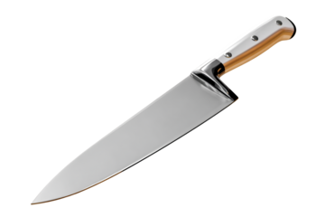 Sleek Chef Knife Professional Kitchen Tool Elegant Design Sharp Blade Metal Handle Cooking Utensil