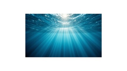 Aquatic serenity: sunlit beams penetrating the clear blue underwater.