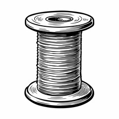 Vintage Thread Spool Illustration Hand Drawn Art for Sewing and Crafting Designs
