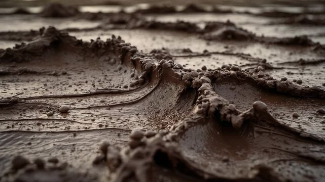 Aerial perspective of wet, muddy texture.