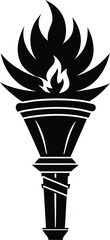 A tiki torch silhouette white background