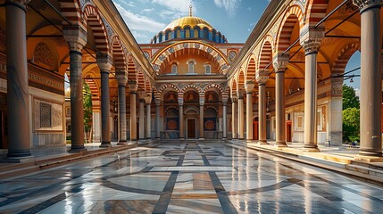 Obraz premium Stunning historical palace interior with golden accents high resolution photos