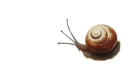 Snail Isolated on White Background - High Quality Close-up Photo