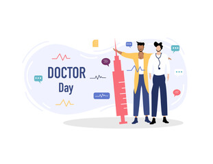 doctor and nurses illustration vector  design for doctor nurses day