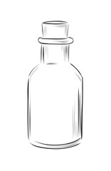 Small apothecary glass bottle vector
