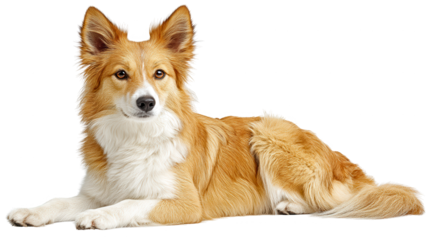 design template featu a border collie dog lying down isolated