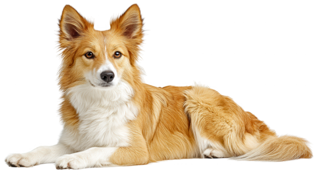 design template featu a border collie dog lying down isolated