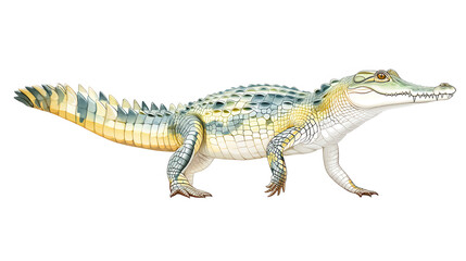 Naklejka premium Alligator illustration with rebg 100 design on a white background.