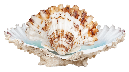 Decorative sea centerpiece design element evokes beach aesthetic beautifully.