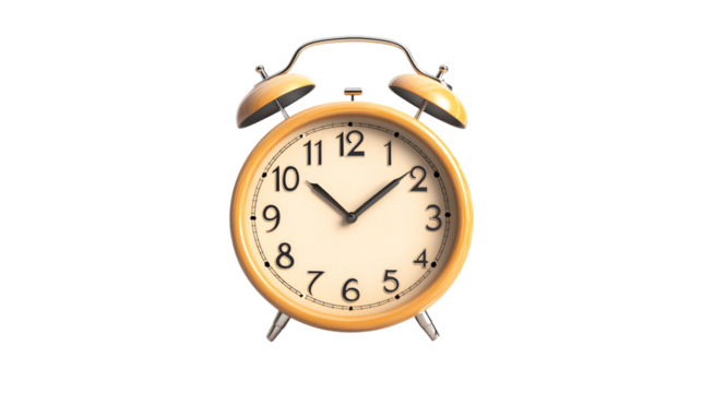 Professional 3D Render of Isolated Alarm Clock on White Background for Time Management Concept