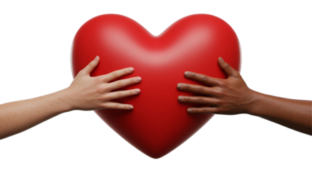 red heart in hands