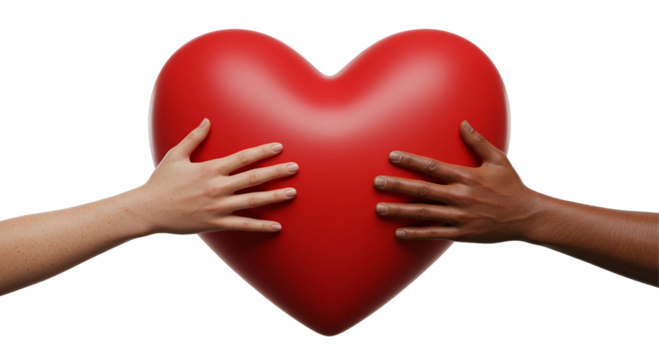 red heart in hands