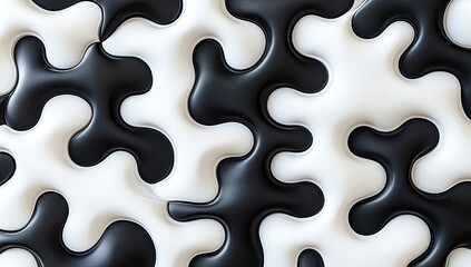 Abstract monochrome pattern of flowing, organic shapes