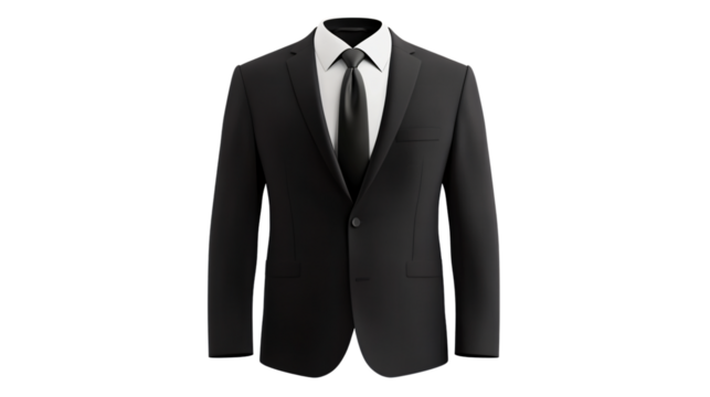 Professional Black Suit Jacket Cut Out Transparent Image for Identification Photos