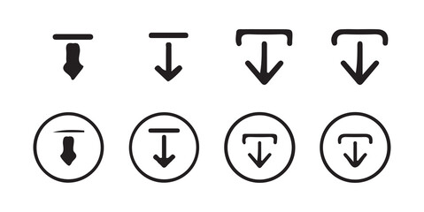 Download button icon set. Arrow download symbols. download and upload icon. Download icon files. Software download icon . Web icon set . Icons collection. Vector illustration eps 10.