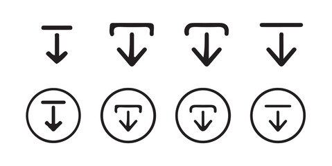 Download icon set. Download button collection. File download icon vector. File download and upload icon symbol in line and flat style on white background. Vector illustration eps 10.