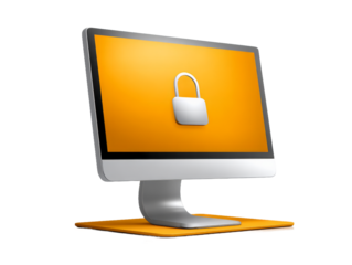 Exploring Cybersecurity: A 3D Realistic Icon Set Featuring Computer, Padlocks, and Advanced Security Concepts in a Clean White Background