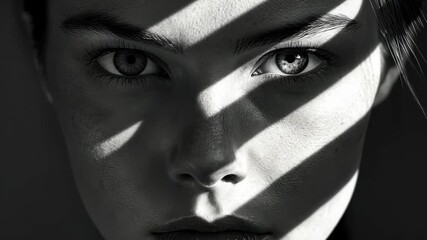 Dramatic light and shadow across face: emotional visual focus on eyes