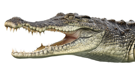 Obraz premium Close-up of a Crocodile's Head Powerful Jaws and Sharp Teeth