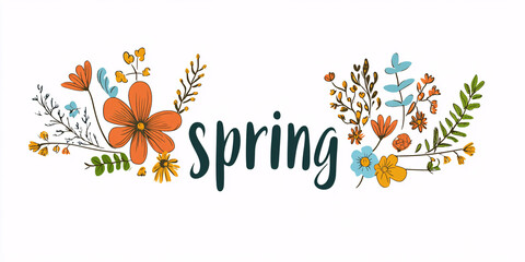 Spring Vector Logo Design Simple Elegant Text Big Font Company Branding Graphic Element Creative Mark Modern Symbol Business Identity Minimalist Artwork
