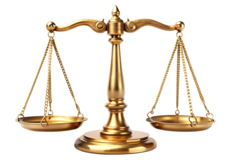 scales of justice isolated on white background. PNG