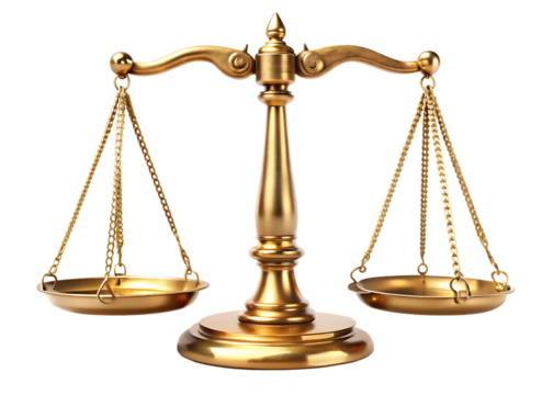 scales of justice isolated on white background. PNG