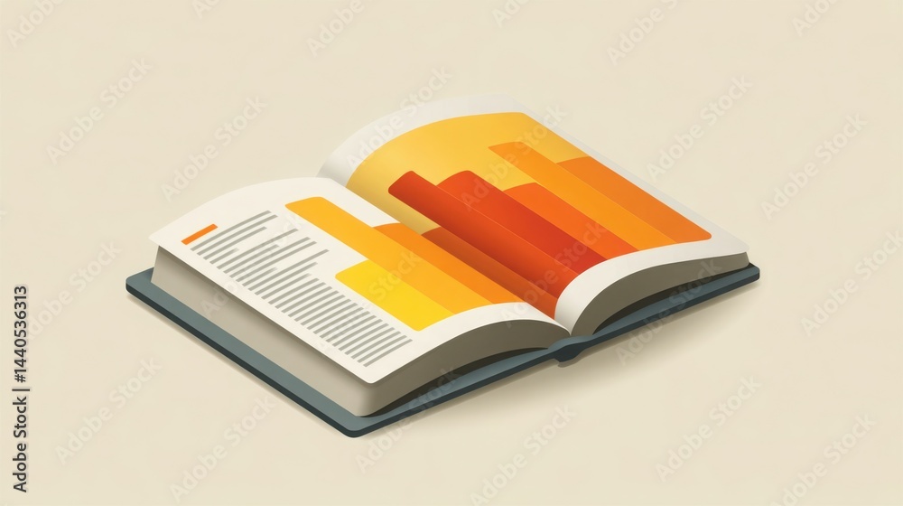 Poster open book with a bookmark on top highlighting key concepts in a chart pattern library for price stud