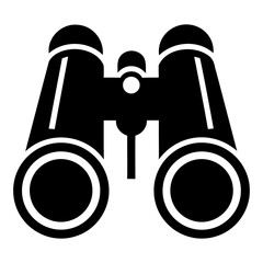 Minimalist Binoculars Field Glasses Black Vector Isolated on a transparent background