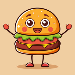 burger mascot cartoon