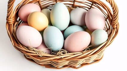 Colorful Easter Eggs in Basket