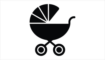 Baby stroller with canopy icon for family transportation vector