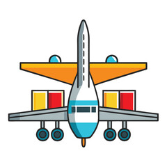 Cargo plane icon isolated on white background