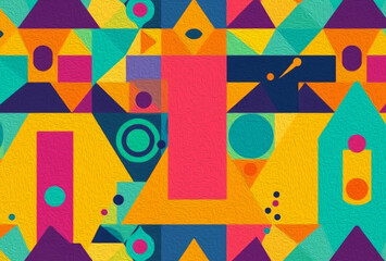 Abstract technology background. . Oil paint illustration.