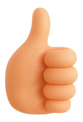 Thumbs Up 3d hand gesture. Realistic like or thumb up, OK or good emoji. Positive feedback, approval and success concept. 3D cartoon soft smooth vector icon
