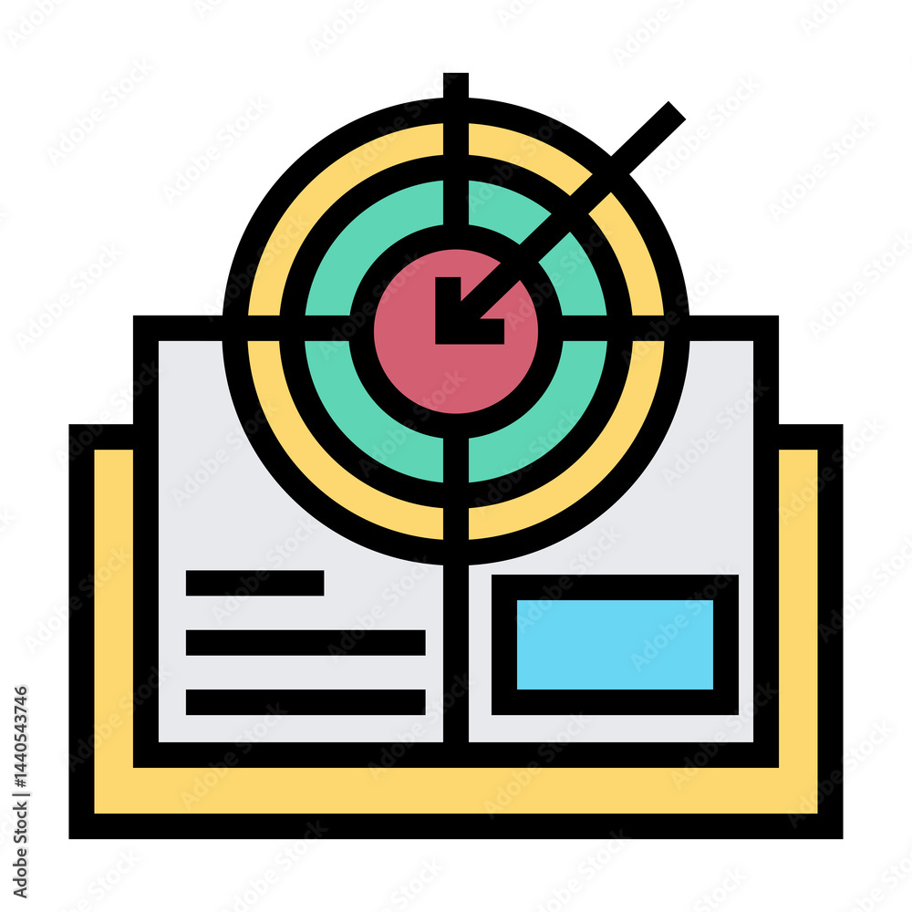 Poster objectif analytic vector icon
