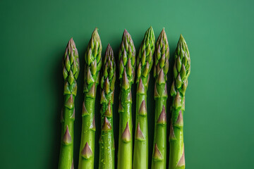 Fresh Asparagus Spears Isolated on a Solid Background