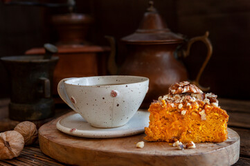 Homemade Vegan carrot cake (no fat, no dairy, no eggs, sugar free)