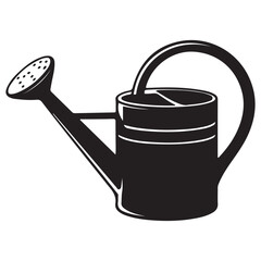 Garden watering can silhouette vector, watering can icon Vector Black silhouettes. with white background