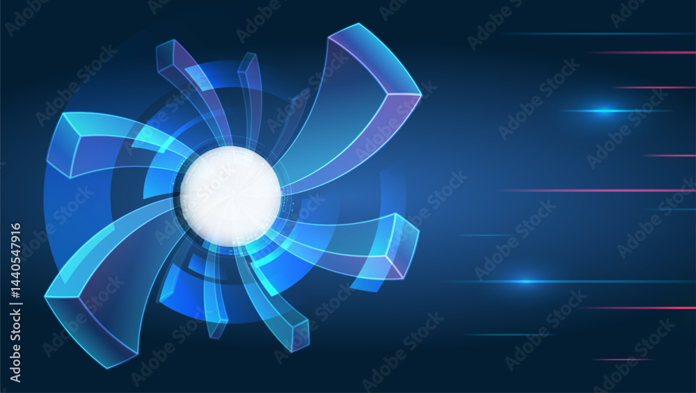 Aufkleber Abstract global sci fi concept. Digital internet communication on blue background. Wide Cyber security internet and networking concept. Hi-tech vector illustration with various technology elements.