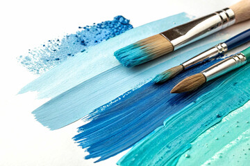 Obraz premium paint brushes on white