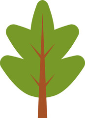 Flat trees set, pines, spruces, conifers and deciduous trees. Forest green tree nature plant isolated illustration